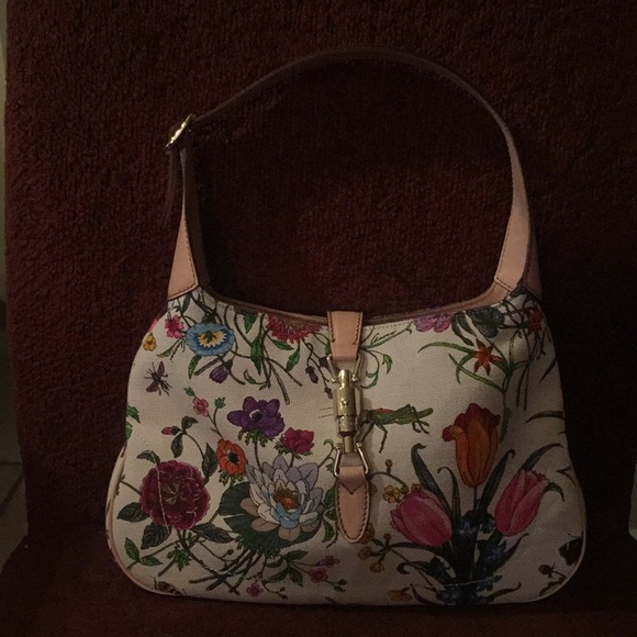 gucci floral shoulder bag